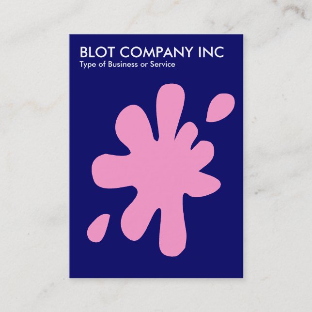 Cartão De Visita Big Blot - Rosa em Azul Escuro 000066 (Frente)