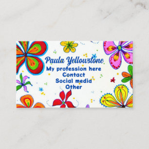 Cartão De Visita Big Flowers Art Custom Business Card