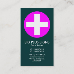 Cartão De Visita Big Plus sinaliza magenta - verde-negro