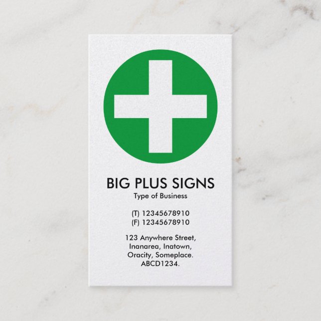 Cartão De Visita Big Plus sinaliza verde - branco (Placa Platinum) (Frente)