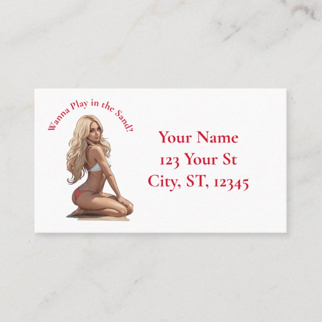 Cartão De Visita Bikini Beach Girl Thunder_Cove (Frente)