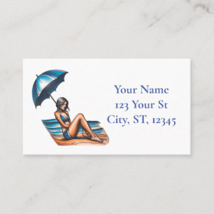 Cartão De Visita Bikini Girl Beach Nápoles Thunder_Cove