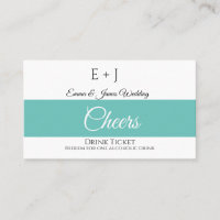 Bilhete de bebida de Recepção de casamento monogra