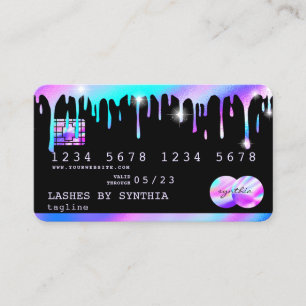 Cartão De Visita Bilhete de Crédito Moderno do Holograph unicorn