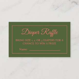 Cartão De Visita Bilhete de Rifa de Fralda Peônia em Flor