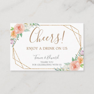 Cartão De Visita Bilhete geométrico da bebida das flores da