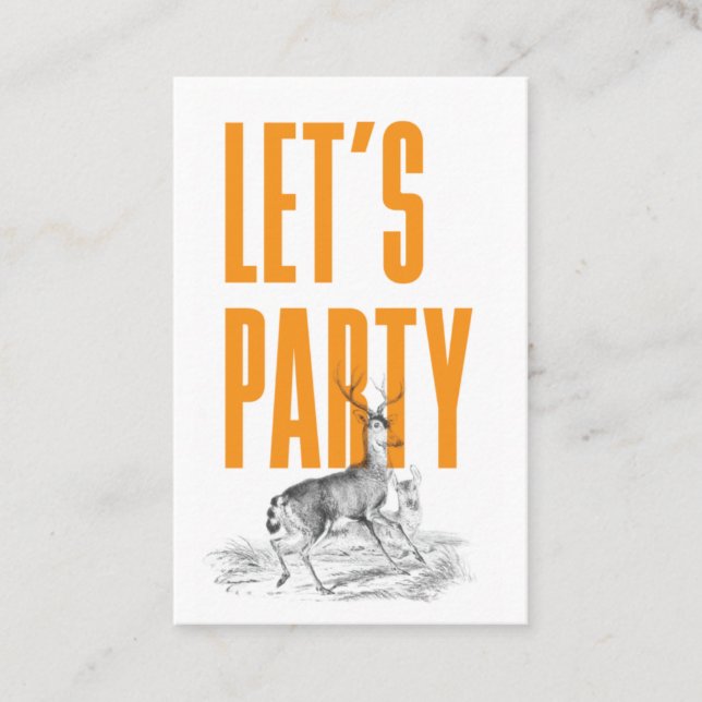 Cartão De Visita Bilhete Vintage Deer (Frente)