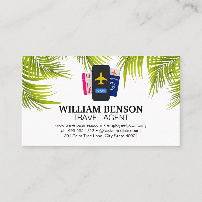 Cartão De Visita Bilhetes de Avião do Passport | Viagem Férias (Frente)
