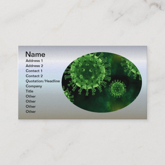 Cartão De Visita Biologia do vírus Covid (Frente)