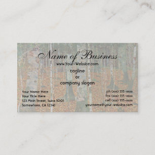 Cartão De Visita Birch Forest por Gustav Klimt, simbolismo venenoso