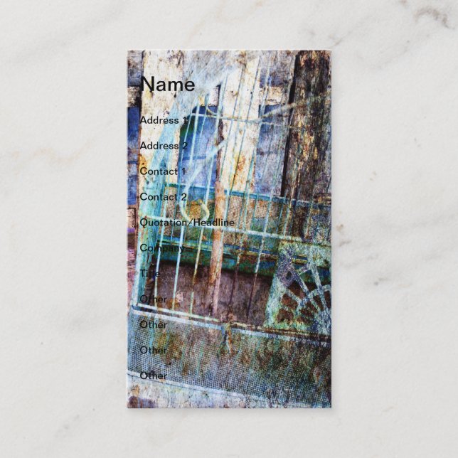 Cartão De Visita Bird Cage Grunge (Frente)