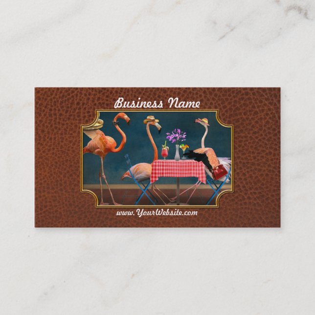 Cartão De Visita Bird - Flamingo - Wading tables (Frente)