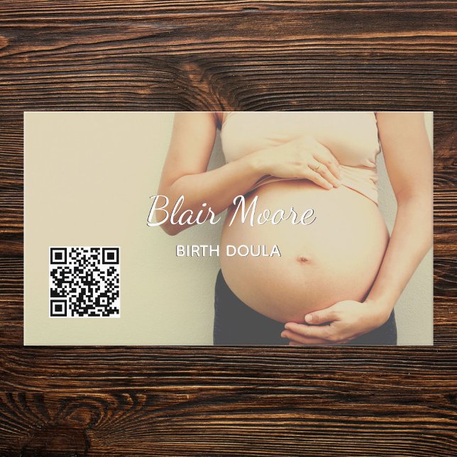 Cartão De Visita Birth Doula Midwith Personalizado QR (Birth Doula Business Cards)