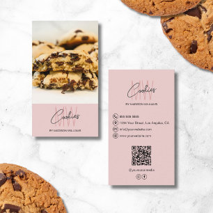 Cartão De Visita Biscoitos de Padaria com Logotipo Monograma Foto Q