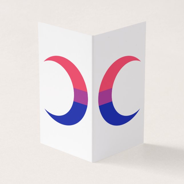 Cartão De Visita Bisexual Pride Crescent Moons Greeting Card (Exterior)