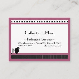 Cartão De Visita Bistro Poodle em preto branco e rosa