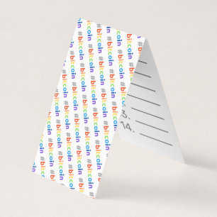 Cartão De Visita Bitcoin #BTC Rainbow Design Seed Card Mnemonic