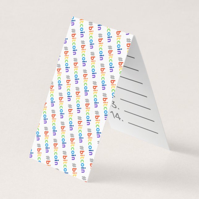 Cartão De Visita Bitcoin #BTC Rainbow Design Seed Card Mnemonic (Frente)