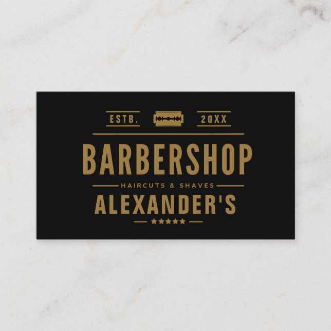 Cartão De Visita Black and Tan Modern (Frente)