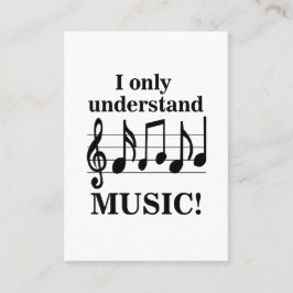 Cartão De Visita Black and White Music Notes Musical Profession