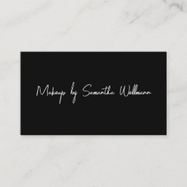 Cartão De Visita Black and White Script Photo Makeup Business Card