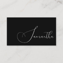 Black and White Script Photo Makeup Business Card