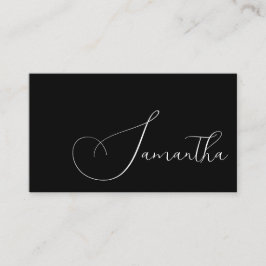 Cartão De Visita Black and White Script Photo Makeup Business Card