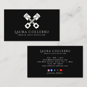 Cartão De Visita Black Auto Detailing, Logotipo de Auto Reparo Blac