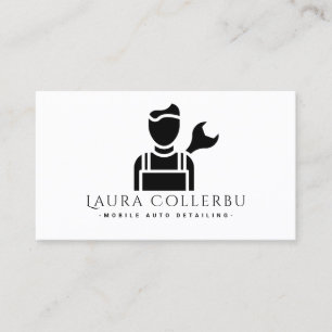 Cartão De Visita Black Auto Detailing, Logotipo de Reparos Automoti