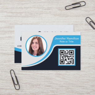 Cartão De Visita Black Blue profissional adicione seu logotipo ao q