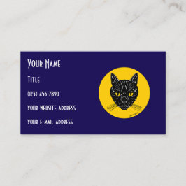 Cartão De Visita Black Cat Face