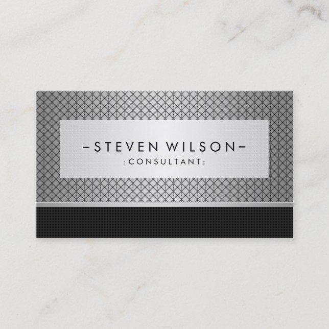 Cartão De Visita Black Elegante Moderno Profissional de Metal (Frente)