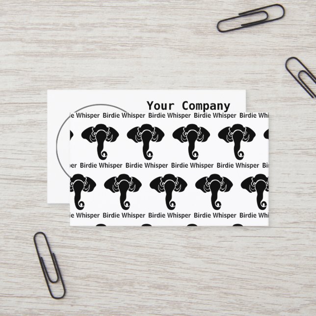 Cartão De Visita Black Elephant Family Home Address Republican (Frente/Verso In Situ)