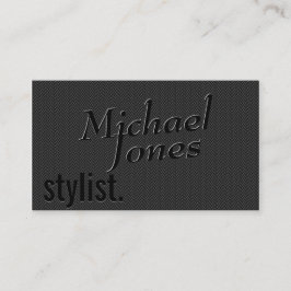 Cartão De Visita Black Embossed Look Stylist Business