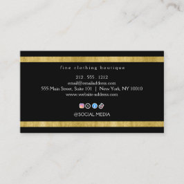 Cartão De Visita Black Gold Boutique Business Card Minimal Elegant