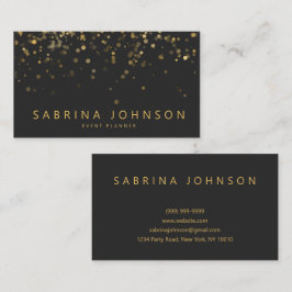 Cartão De Visita Black Gold Elegant Party Planner Business Card