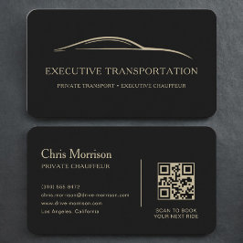 Cartão De Visita Black Gold Luxury Transport QR Code