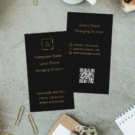 Cartão De Visita Black gold modern minimialst corporate logo