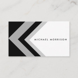 Cartão De Visita Black grey arrow geometric minimal modern design