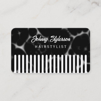 Cartão De Visita Black hair comb looking hairstylist