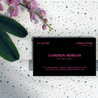 Cartão De Visita Black Hot Pink Basic Professional