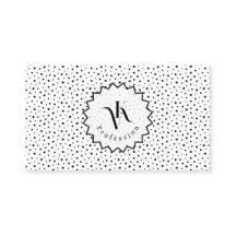 Black ink Polka dot Monogram Minimalist Modern.