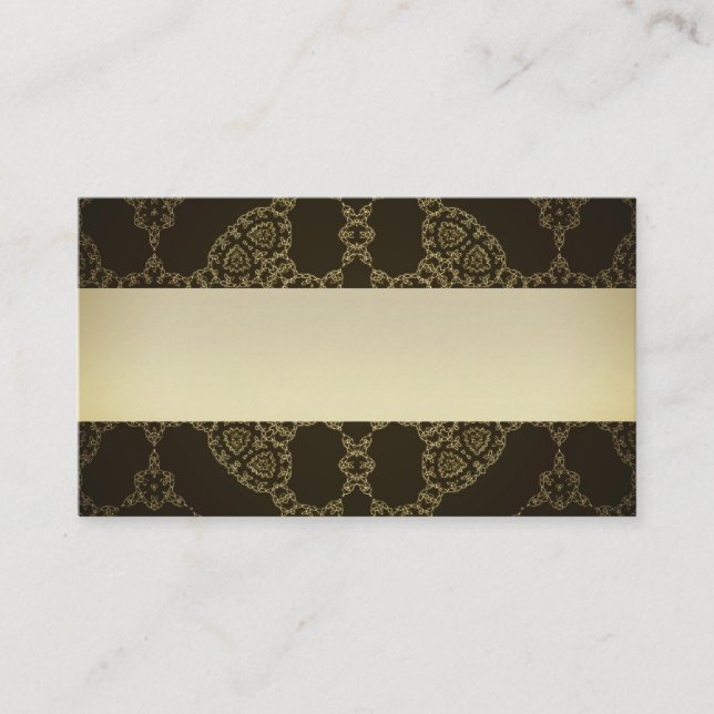Cartão De Visita Black Lace, Black and Gold Business Cards (Frente)