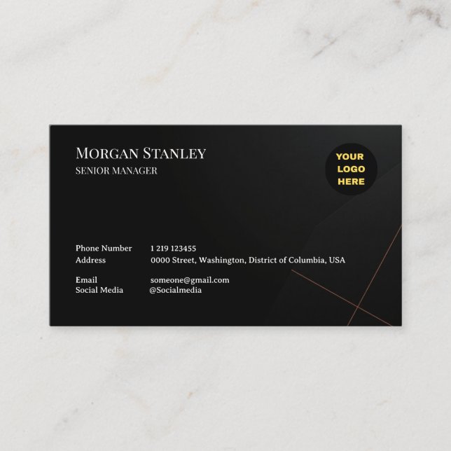 Cartão De Visita Black Luxury Business Card Design (Frente)