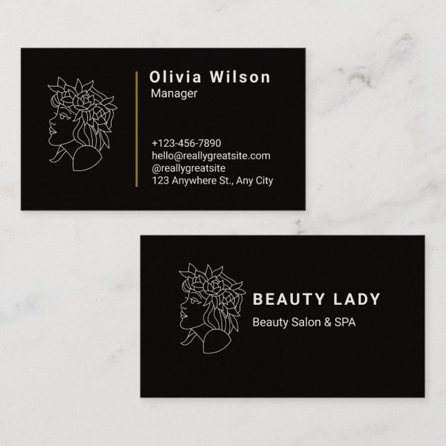 Cartão De Visita Black Modern (Frente/Verso)