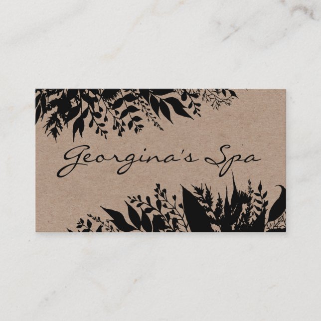 Cartão De Visita Black On Kraft Handmade Bath Soak Body Butap (Frente)