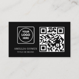 Cartão De Visita Black QR Code | Minimal Modern Custom Contact