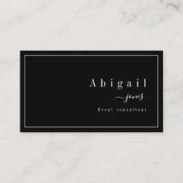 Cartão De Visita Black Simple Script Modern Luxury Professional