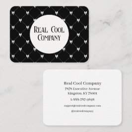 Cartão De Visita Black & White Bow Monogram Business Card