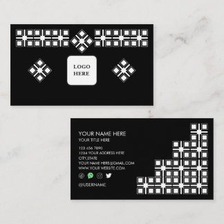 Cartão De Visita Black White Designed Professional Business Card
